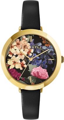 Ted Baker Ammy Floral Leather Strap Watch, 37.5mm - ShopStyle