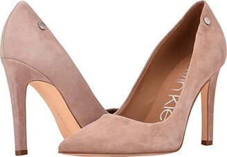 calvin klein brand suede pumps