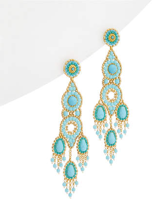 Miguel Ases 18K Turquoise & Crystal Drop Earrings