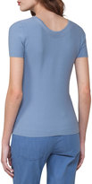 Thumbnail for your product : Akris Short-Sleeve Piqué Scoop-Neck Sweater