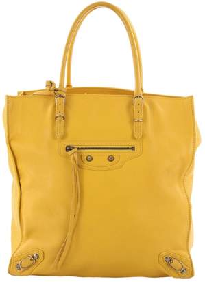 Balenciaga Papier Yellow Leather Handbag
