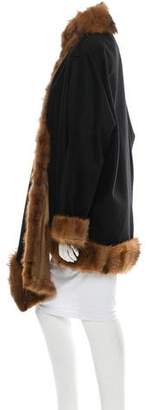 J. Mendel Oversize Fur-Trimmed Jacket