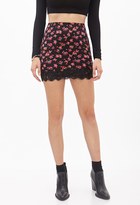 Thumbnail for your product : Forever 21 Eyelash Lace Floral Skirt