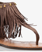 Thumbnail for your product : Forever 21 Faux Suede Fringe Thong Sandals
