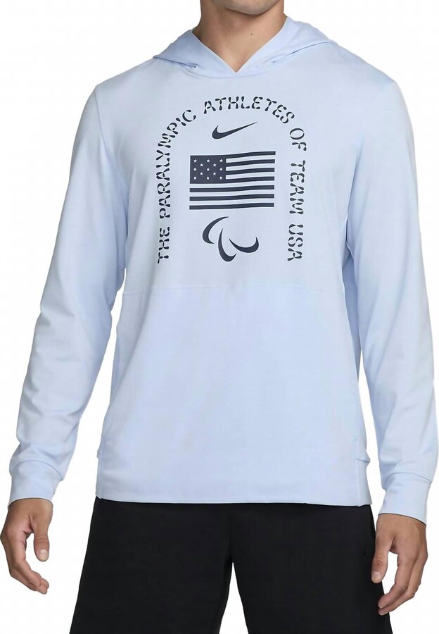 Nike Men's Restore Dri Fit Yoga Lightweight Hoodie In Light Blue