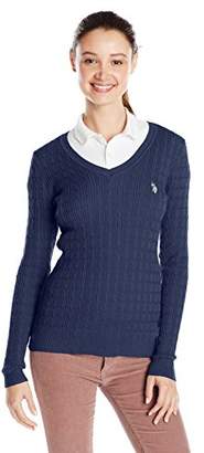 U.S. Polo Assn. Juniors' Cable-Knit V-Neck Pullover Sweater