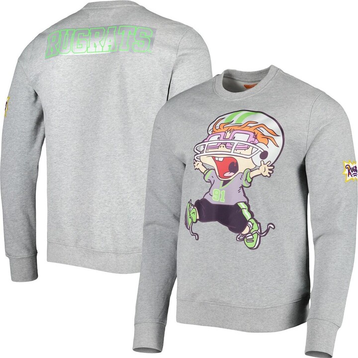 Men's and Women's Freeze Max Heather Gray Rugrats Chuckie Runaway Football Pullover Sweatshirt