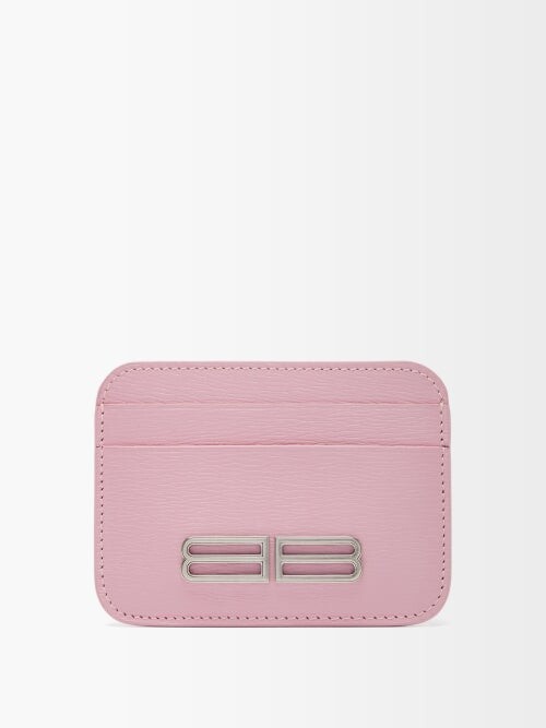 Balenciaga Cash Bb-logo Grained-leather Cardholder - Light Pink - ShopStyle