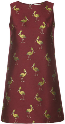 Alice + Olivia bird print mini dress - women - Cotton/Polyester/Spandex/Elastane - 10