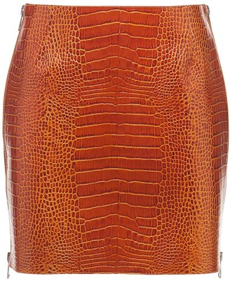 Givenchy Embossed Shiny Leather Mini Skirt