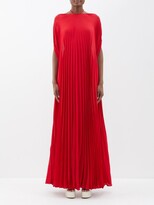 Thumbnail for your product : Valentino Garavani Halterneck Backless Pleated Silk-georgette Gown