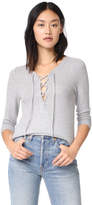 Thumbnail for your product : Chaser Long Sleeve Lace Up Tee