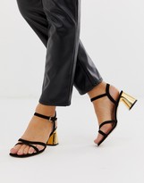 Thumbnail for your product : London Rebel wide fit kitten heel stud sandals
