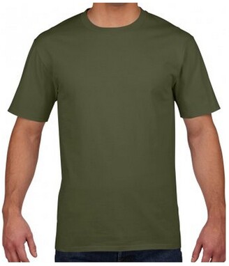 Gildan Mens Premium Cotton T-Shirt (Military Green) - ShopStyle