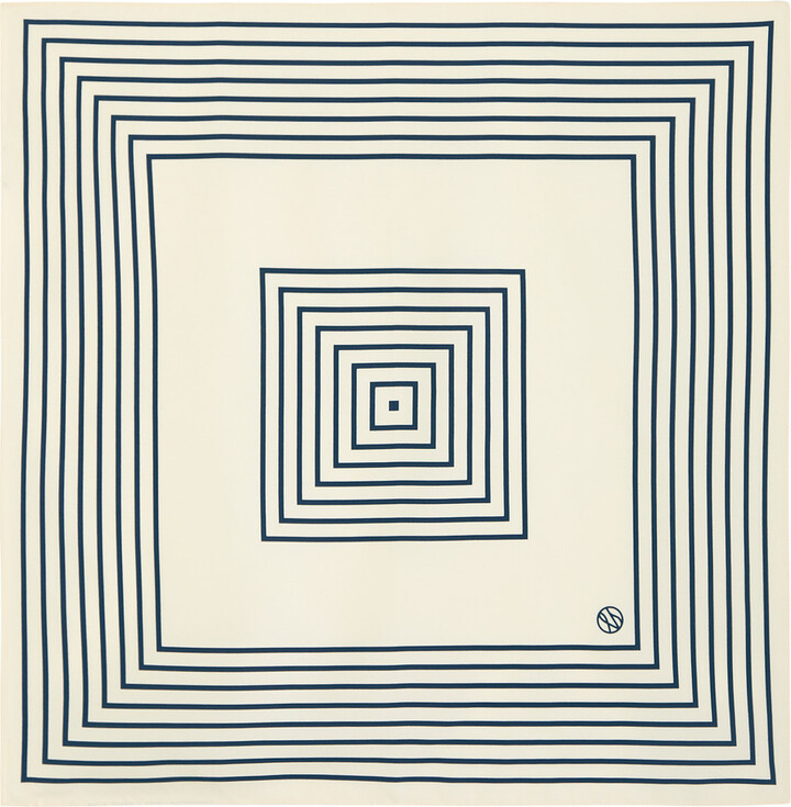 LESCARF Striped-print Silk Scarf