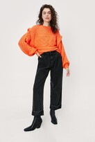 Thumbnail for your product : Nasty Gal Womens Premium Chunky Cable Shoulder Tuck Sweater