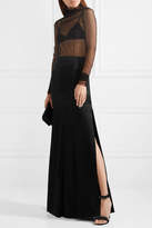 Thumbnail for your product : Ann Demeulemeester Pleated Satin Maxi Skirt - Black