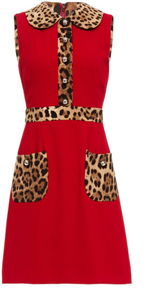 Dolce & Gabbana Leopard-print Stretch-crepe Mini Dress