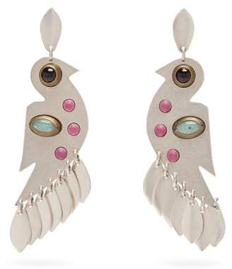 Isabel Marant Embellished Bird Drop Earrings - Womens - Silver