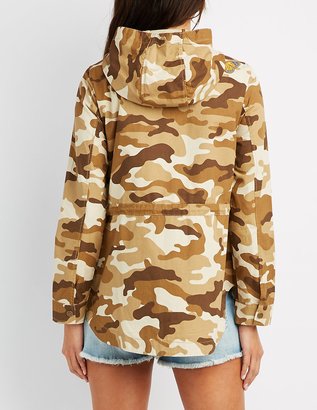 Charlotte Russe Patch Camo Anorak Jacket