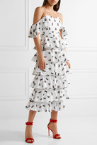 Thumbnail for your product : Caroline Constas Irene Off-the-shoulder Embroidered Cotton-blend Midi Dress - White