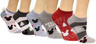 Disney Women's 6 Pk. Mickey & Minnie Mouse No-Show Socks