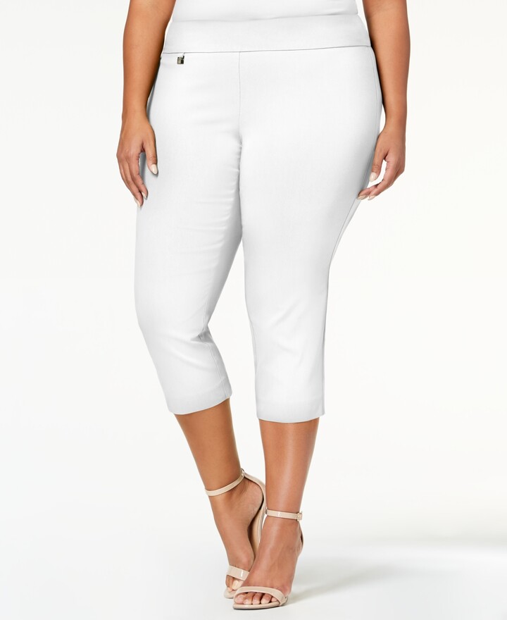macys plus size white pants