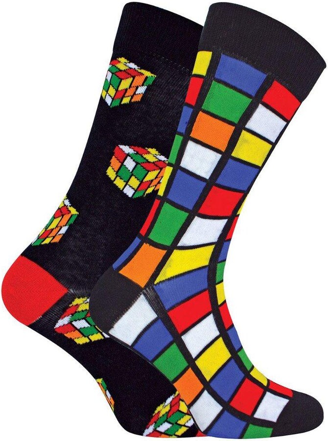 URBAN ECCENTRIC Novelty Comfy Rubiks Cube Design Cotton Socks in a Gift