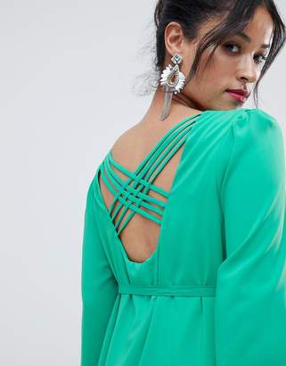 Mama Licious Mama.Licious Mamalicious maternity midi shift dress in green with cross back detail