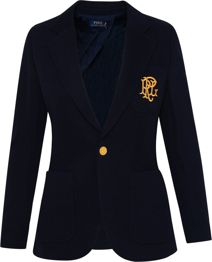 Polo Ralph Lauren Knit double-breasted blazer - ShopStyle