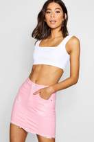 Thumbnail for your product : boohoo Pink Distressed Denim Mini Skirt