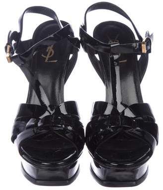 Saint Laurent Tribute Patent Leather Sandals