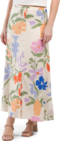 TJMAXX Linen Blend Floral Maxi Skirt For Women - ShopStyle