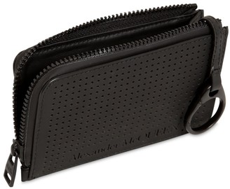 Alexander McQueen Perforated Leather Zip Around Coin Purse