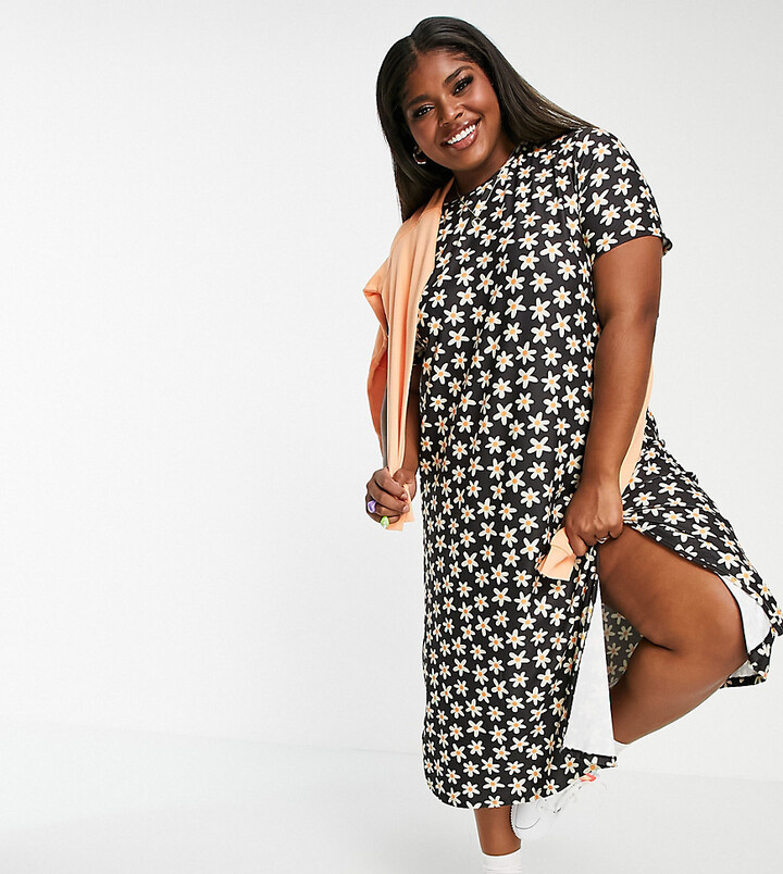 plus size white t shirt dress