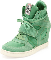 Thumbnail for your product : Ash Bowie Suede and Canvas Wedge Sneaker, Brazil