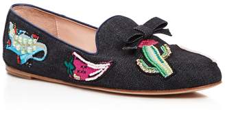 Kate Spade Saville Embroidered Denim Loafers