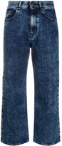 Thumbnail for your product : P.A.R.O.S.H. Cropped Stone Wash Jeans