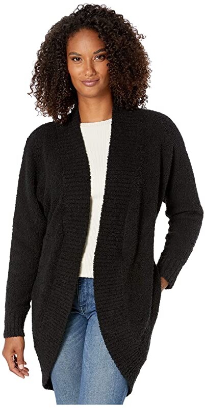 fluffy black cardigan womens