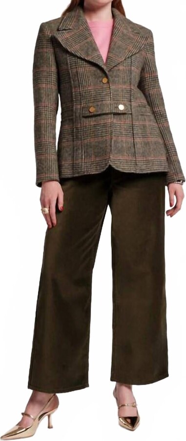 Frances Valentine Ace Velvet Pants In Olive