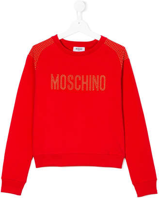 Moschino Kids studded logo sweatshirt