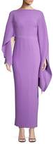 Thumbnail for your product : SOLACE London Adami Pleated Asymmetric Sleeve Gown
