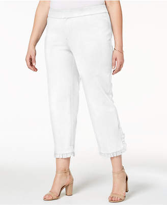 Charter Club Plus Size Tummy-Control Ruffle-Cuff Pants, Created for Macy's