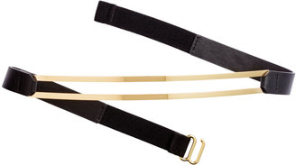 H&M Narrow Waist Belt - Black/gold-colored - Ladies