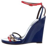 Thumbnail for your product : Roberto Cavalli Patent Leather Multistrap Wedges