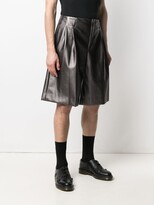 Thumbnail for your product : Comme des Garçons Homme Plus Flared Faux-Leather Shorts