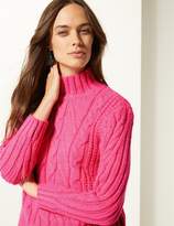 Thumbnail for your product : Marks and Spencer Cable Knit Funnel Neck Jumper