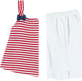 Thumbnail for your product : Kissy Kissy Striped jersey top and navy blue leggings
