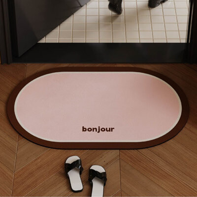 Infinity Simple Solid Color Bath Mat - Super Absorbent Quick Dry Non-Slip Toilet Bathroom Rug