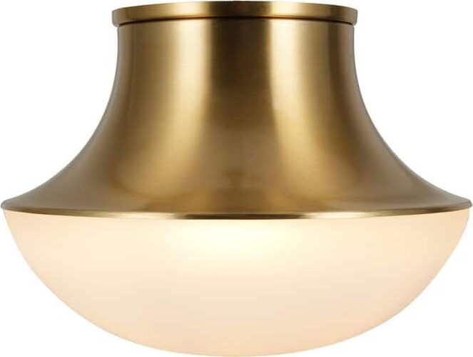 Kenroy Home Chelsea 7 in. 1-Light Brushed Gold Flush Mount with Frosted Glass Shade